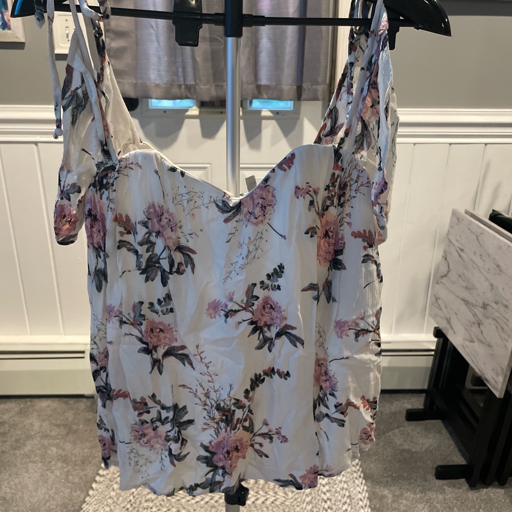 Charlotte Russe White Floral Blouse